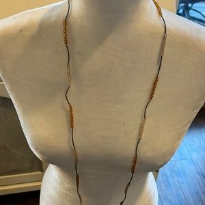 Orangish-brown/white/copper necklace.  New. Never worn. Listing #7016